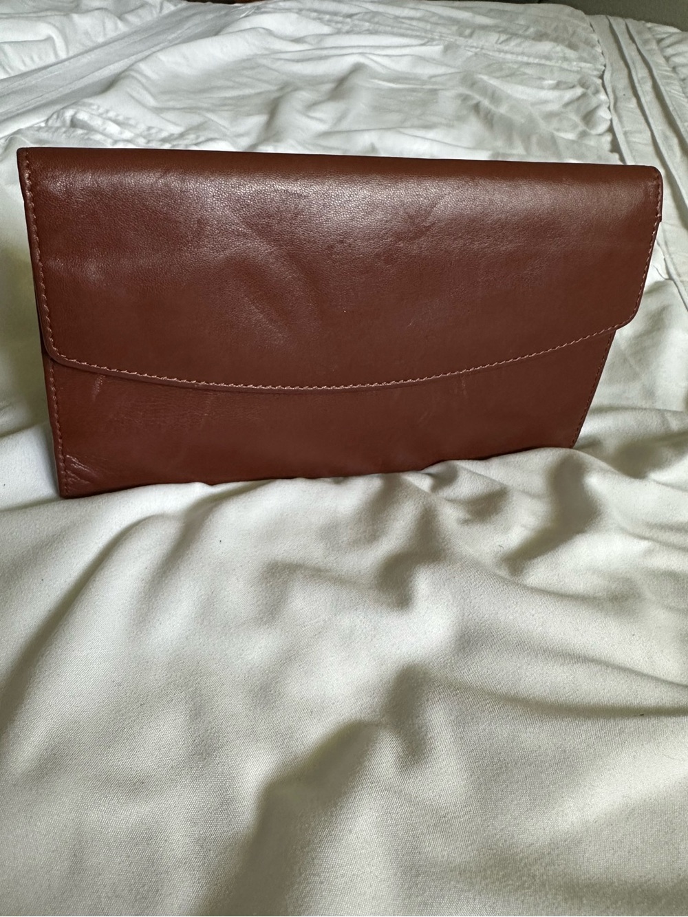 Brahmin Chestnut Brown Leather Card Wallet NWOT